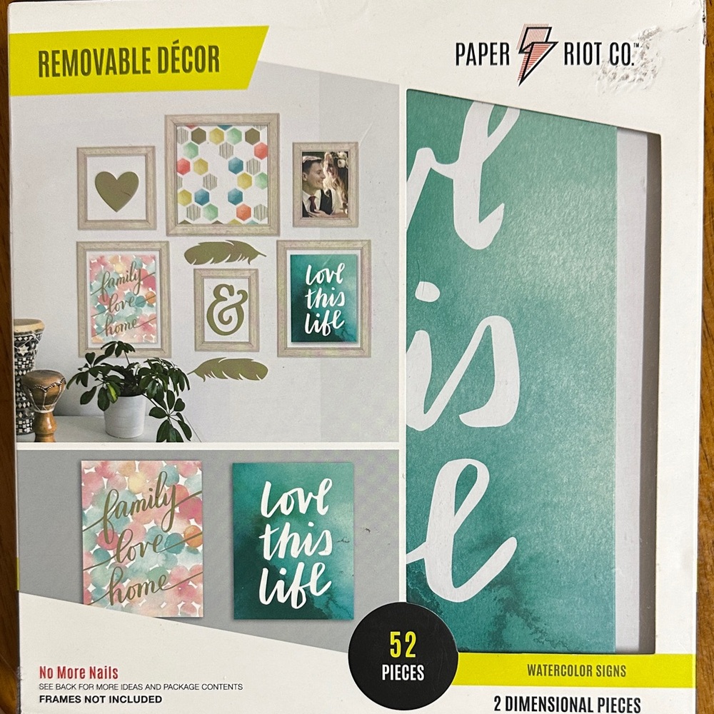 Teal and White Removable Wall Art Set